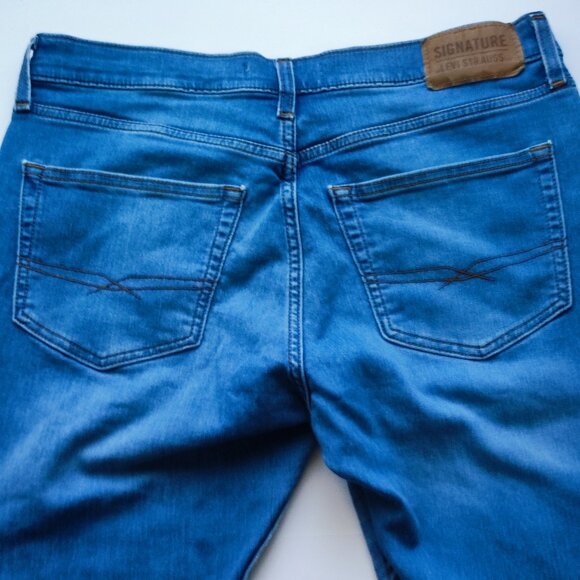 Signature by Levi Strauss jeans men's size W34/L30 denim blue slim straight - Picture 4 of 16